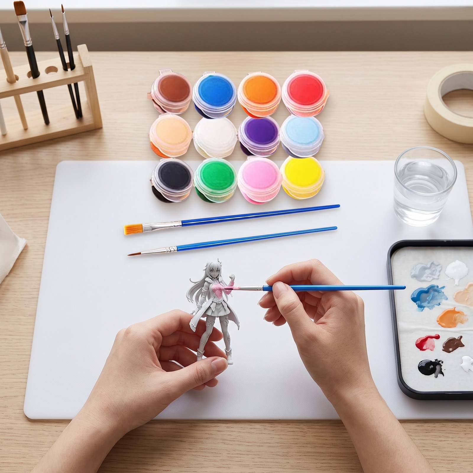 Model Paint Kit & Miniature Paint Set for Beginners 14+ with Tools