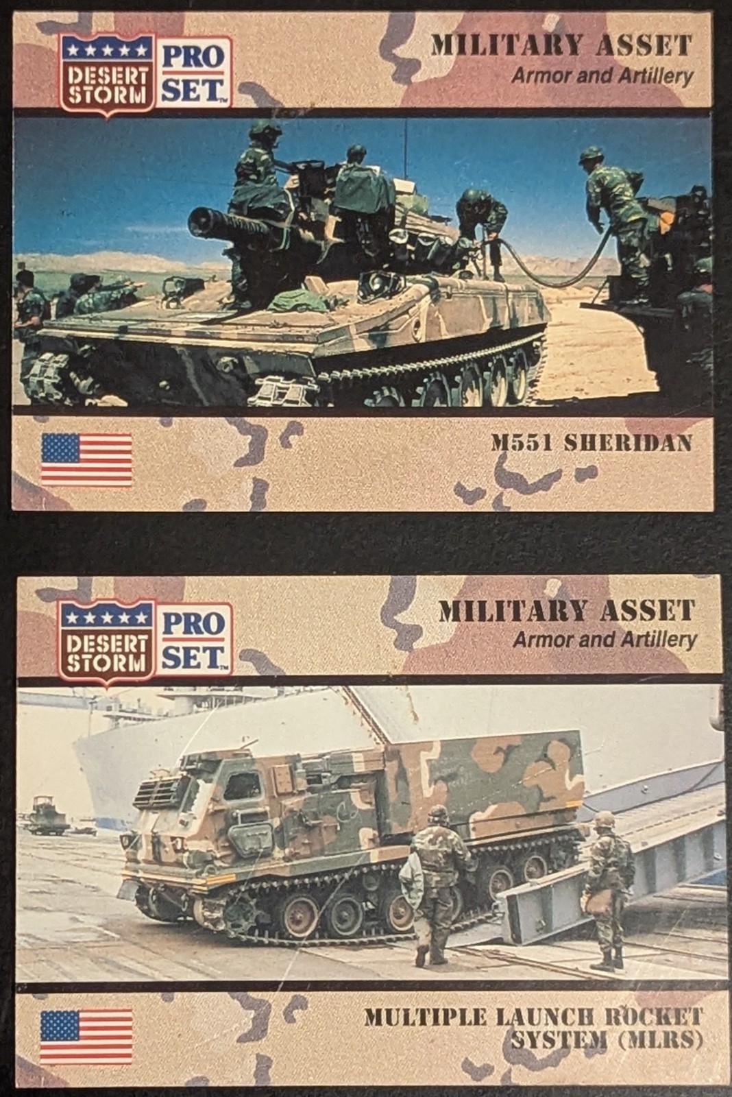 Two 1991 Desert Storm Collector Cards, #204 and 210