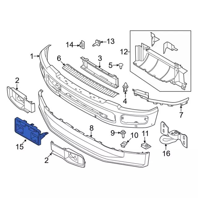 Genuine Ford License Plate Bracket PC3Z17A385AA