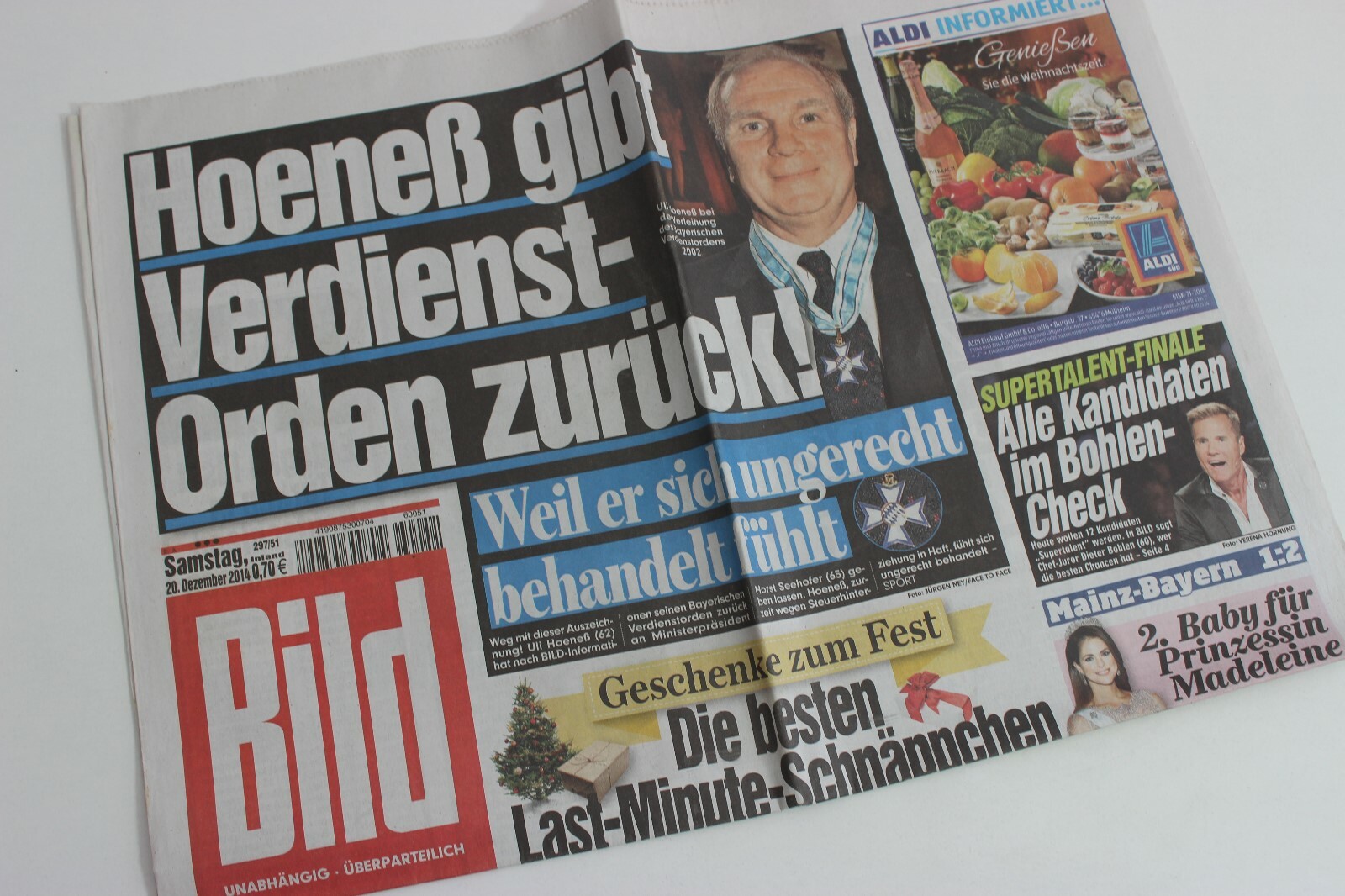 BILDzeitung 20/12/2014 December 20/12/2014 Special Occasion Gift