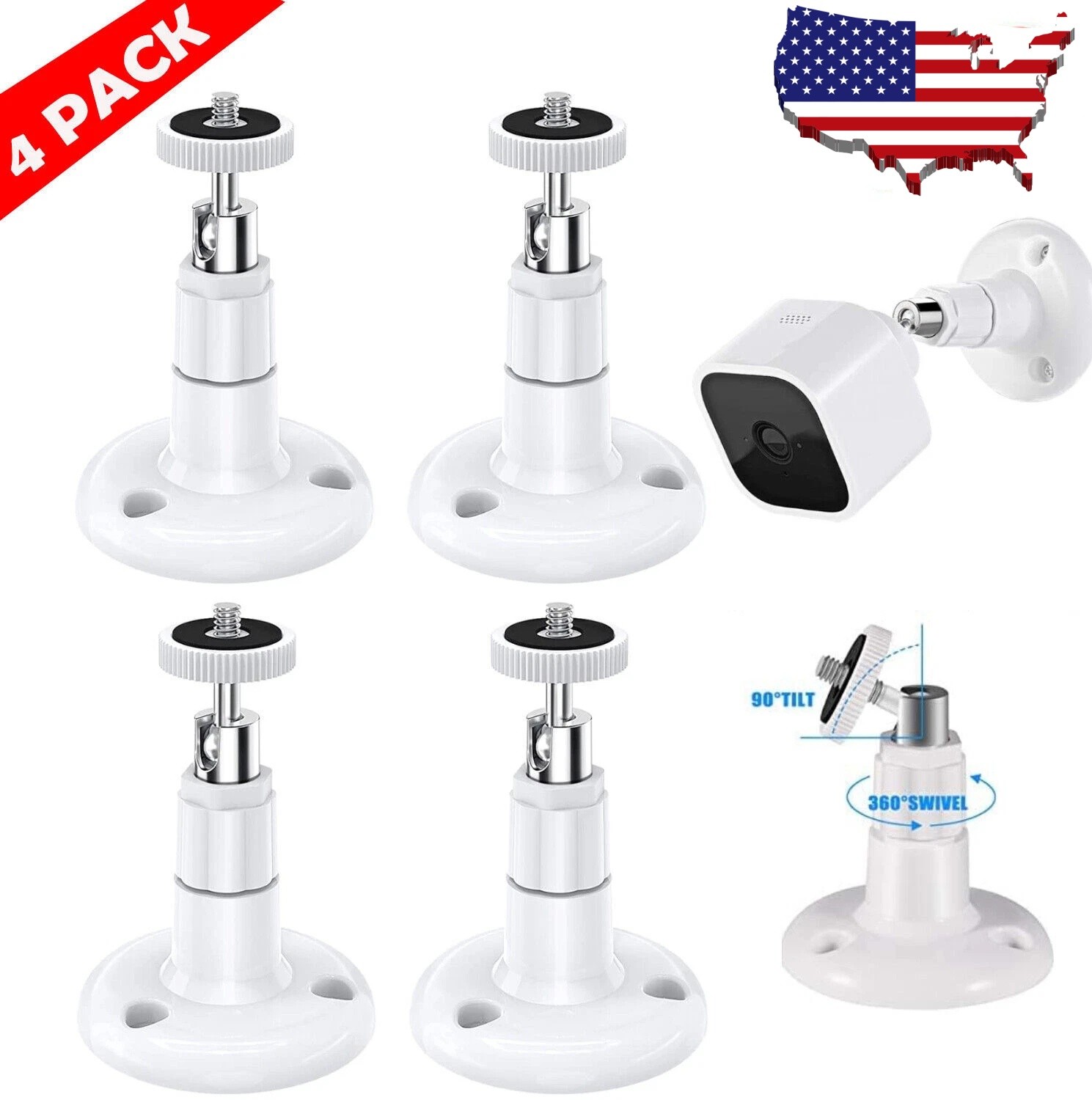4X Security Camera Wall Mount Bracket Holder Stand For Arlo Pro Indoor Outdoor