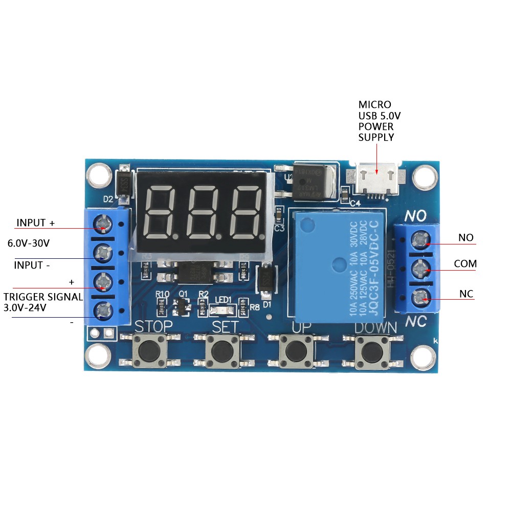 DC 5-30V LED Display Delay On/Off Relay Module Trigger Cycle Delay Timer Switch❀