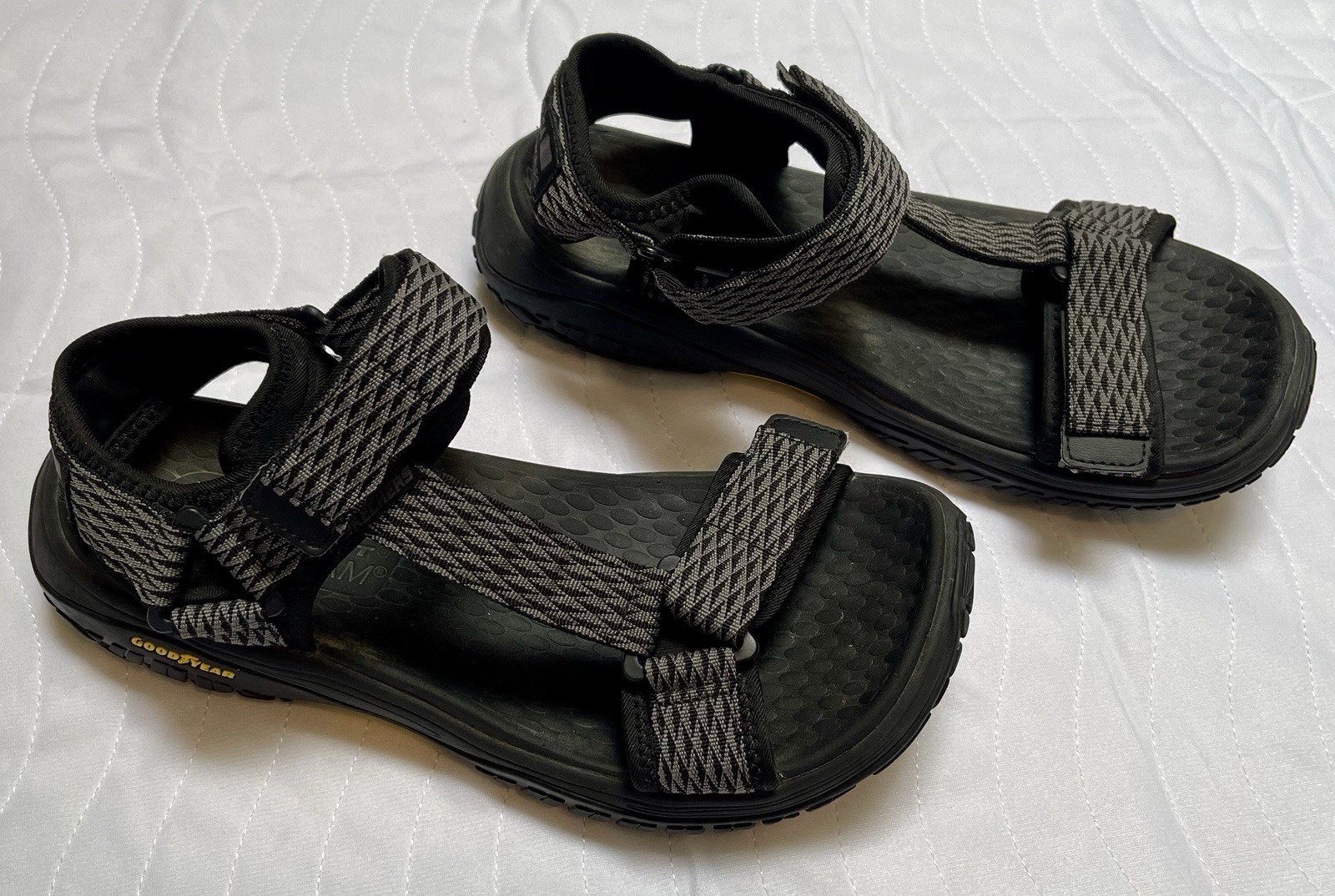 Skechers Men’s 10 Black Sandal Hook And Loop Summer Relaxed Fit Flex Foam
