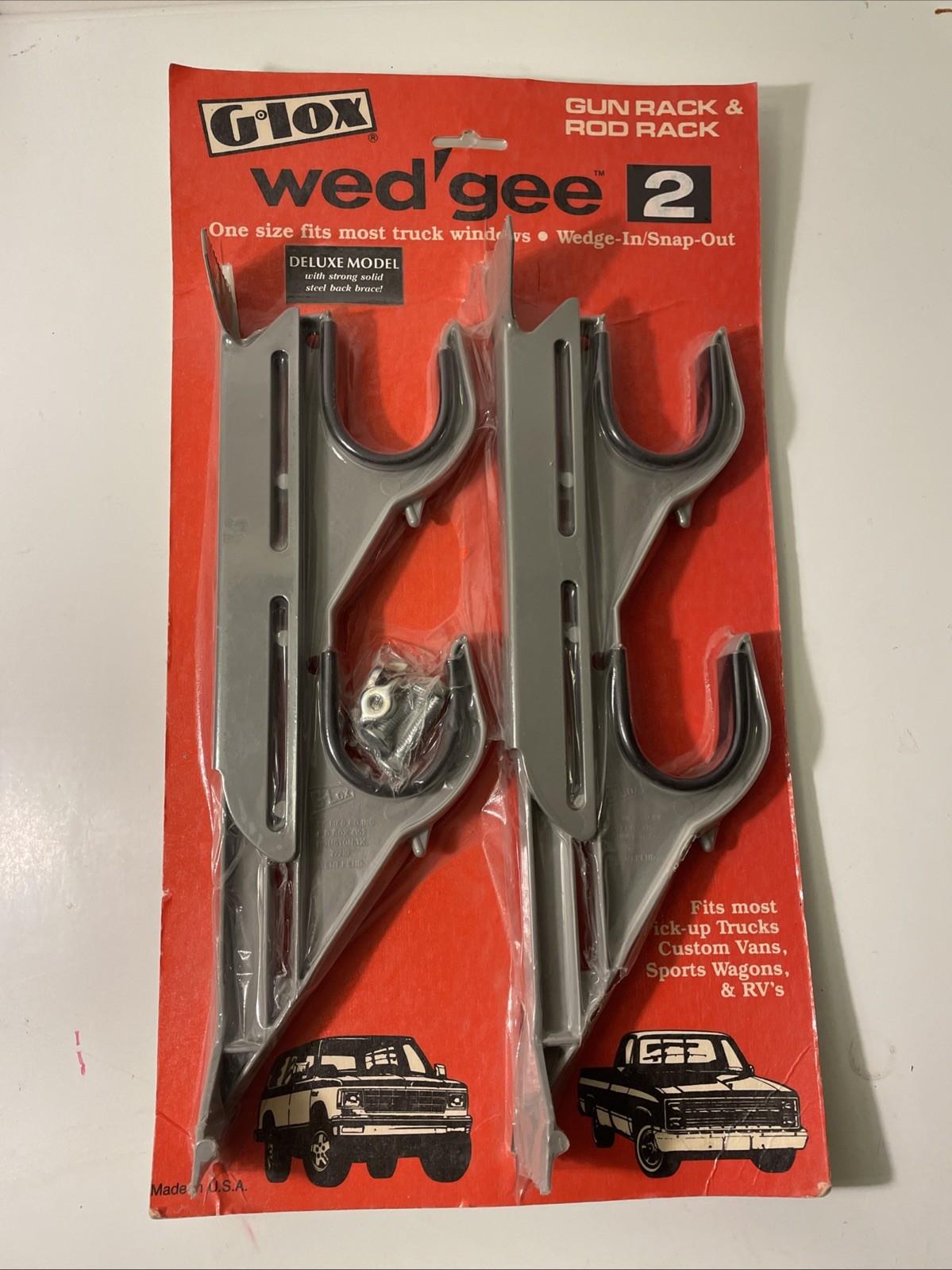 G Lox Wed ‘Gee 2 Gun Rack Rod Gray VTG Fits Most Trucks. Sealed New Old Stock