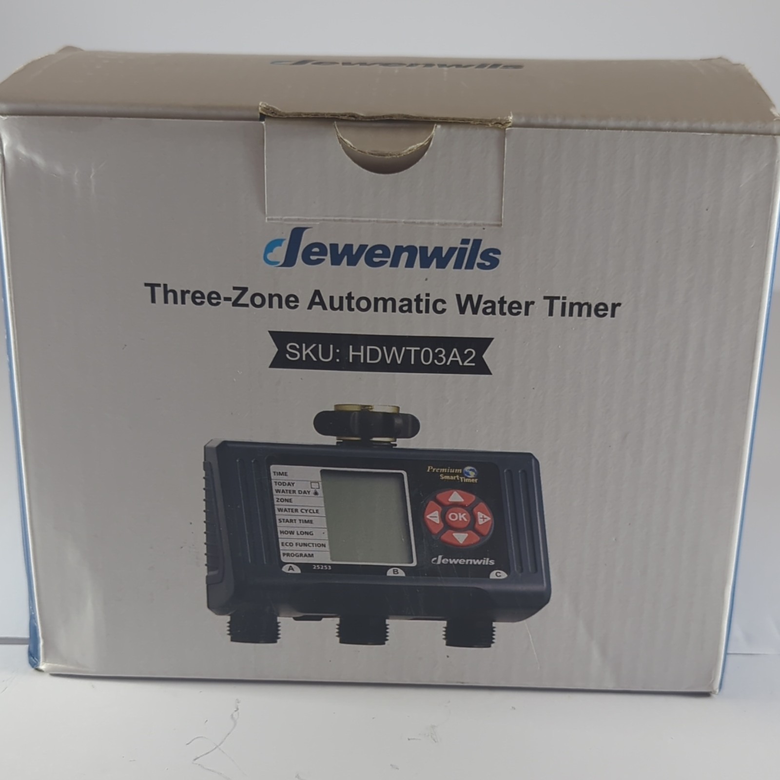 Jewenwils Three-Zone Automatic Digital Tap Timer HDWT03A2 Rain Delay Screen
