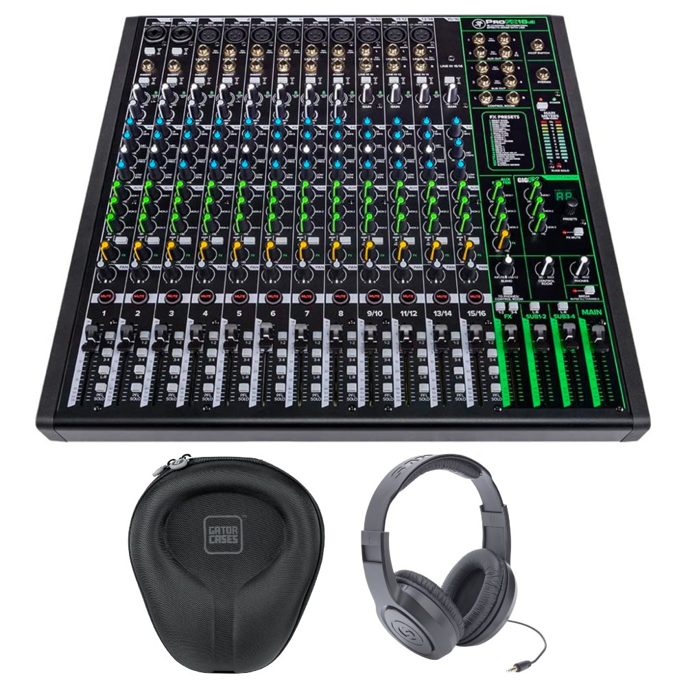 Mackie ProFX16v3 with StreamEye Cans50 and Case