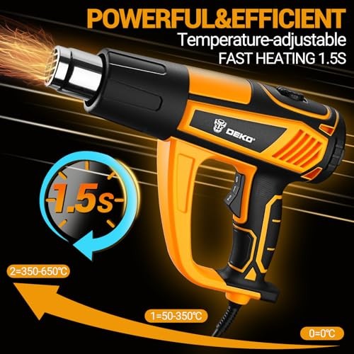 Heat Gun Hot Air Gun: 1800W Heat Guns with Variable Temperature Control 120℉