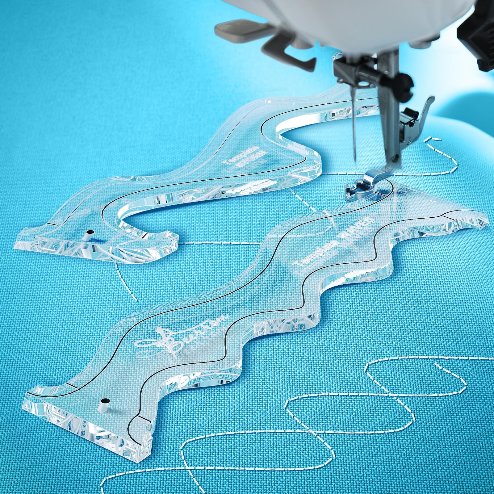 Wave Storm Acrylic Quilting Templates for Free-Motion Quilting Meander