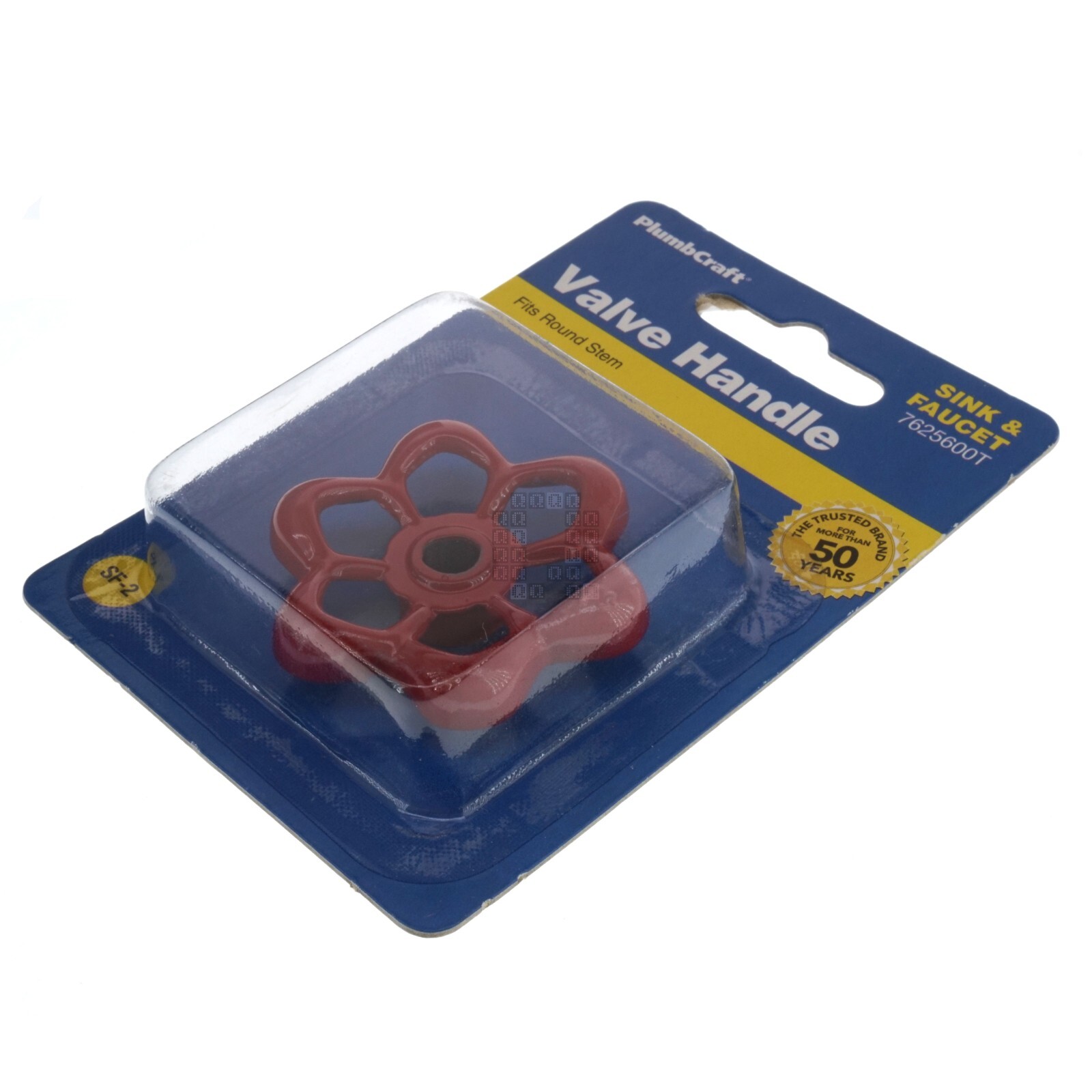 PlumbCraft 7625600T Round Stem Valve Handle, Red