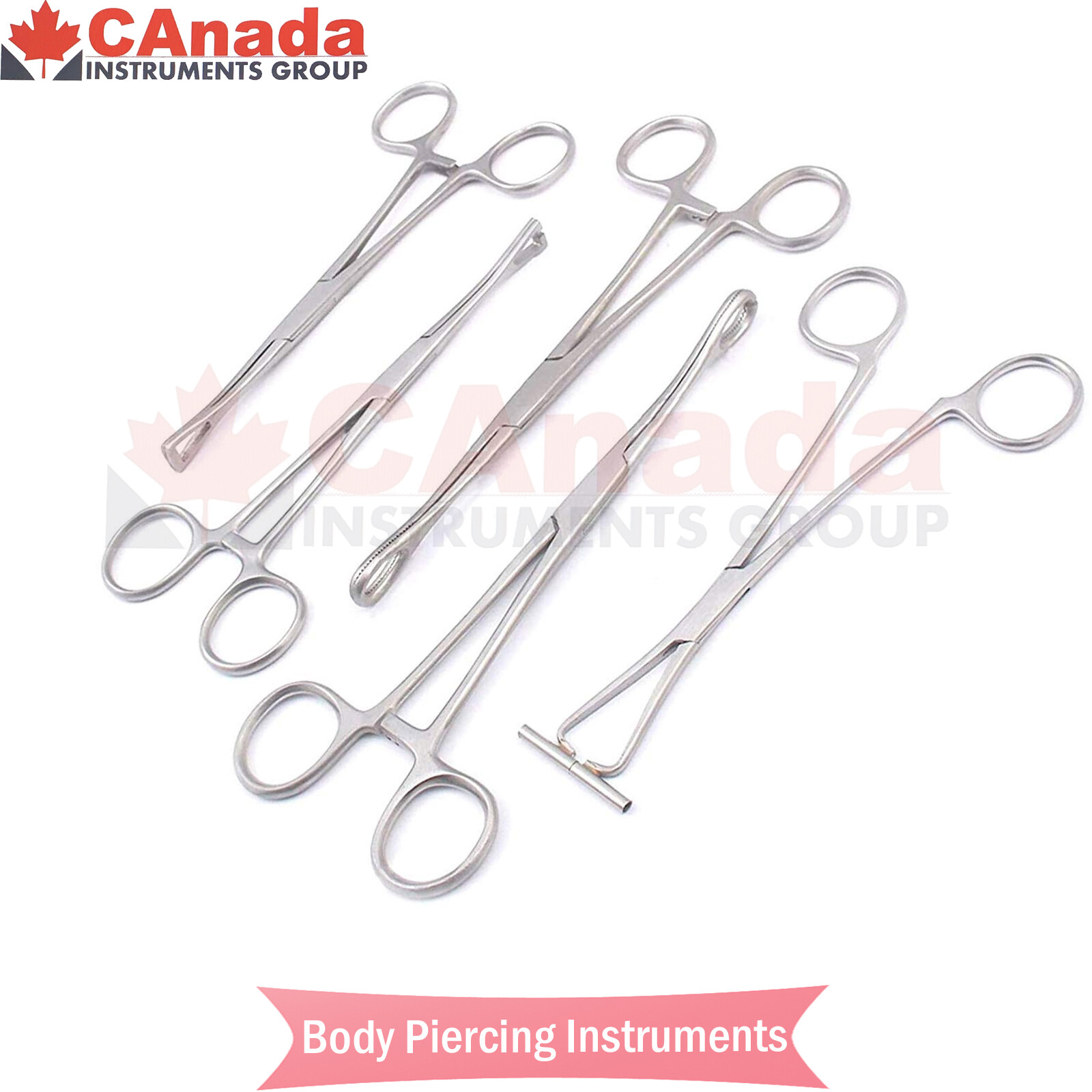 Set Of 5 Pieces Body Piercing Instruments kit Tools Penington Forceps DS-1116