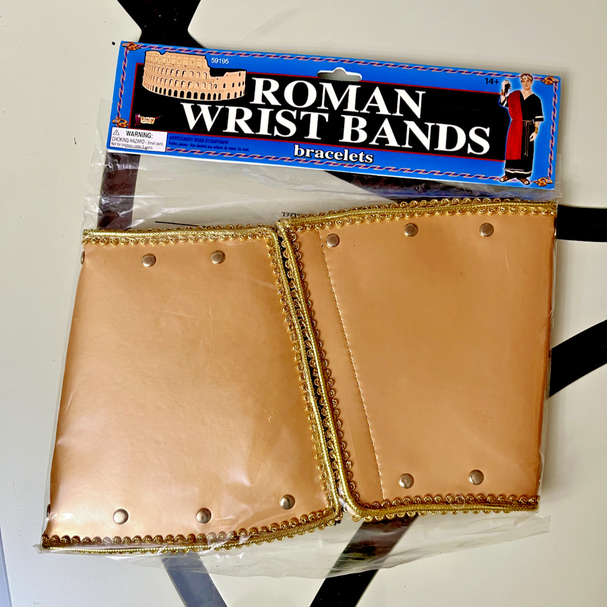 Greek Roman Warrior Gladiator Gold Wristbands Halloween Costume Accessory Mens