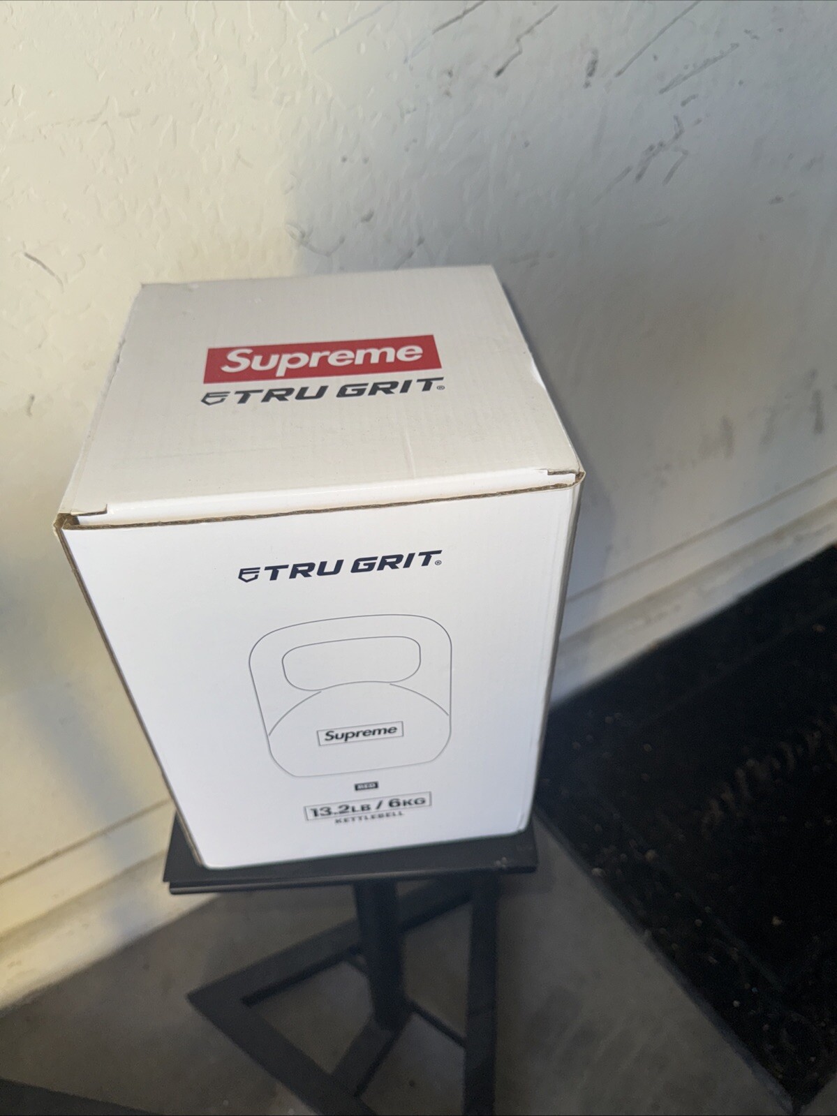 New in Box Supreme x Tru Grit Cast Iron Kettlebell 6kg/13.2 Lbs FW22
