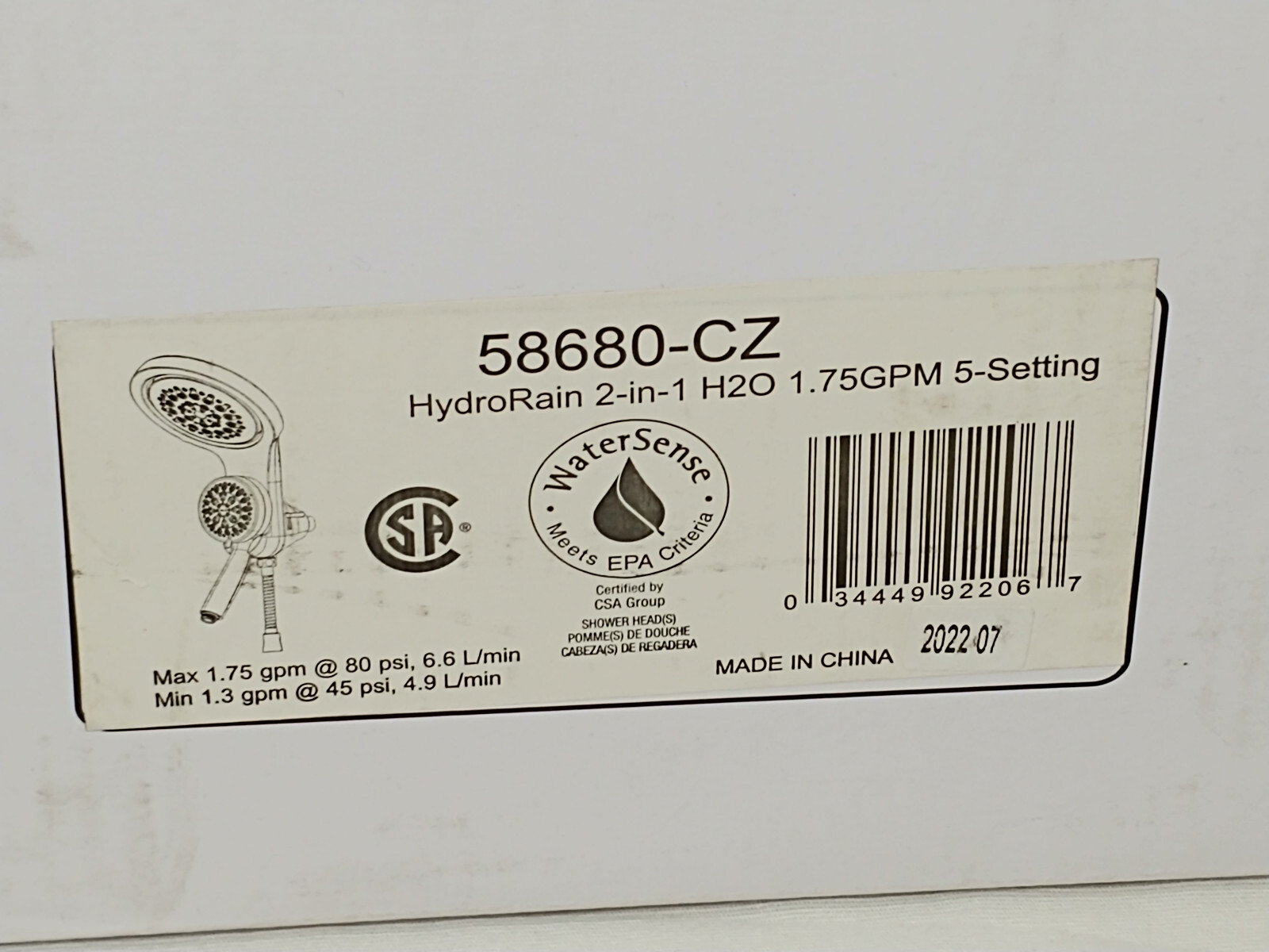 58680-CZ Universal Showering Round 1.75 GPM Multi Function