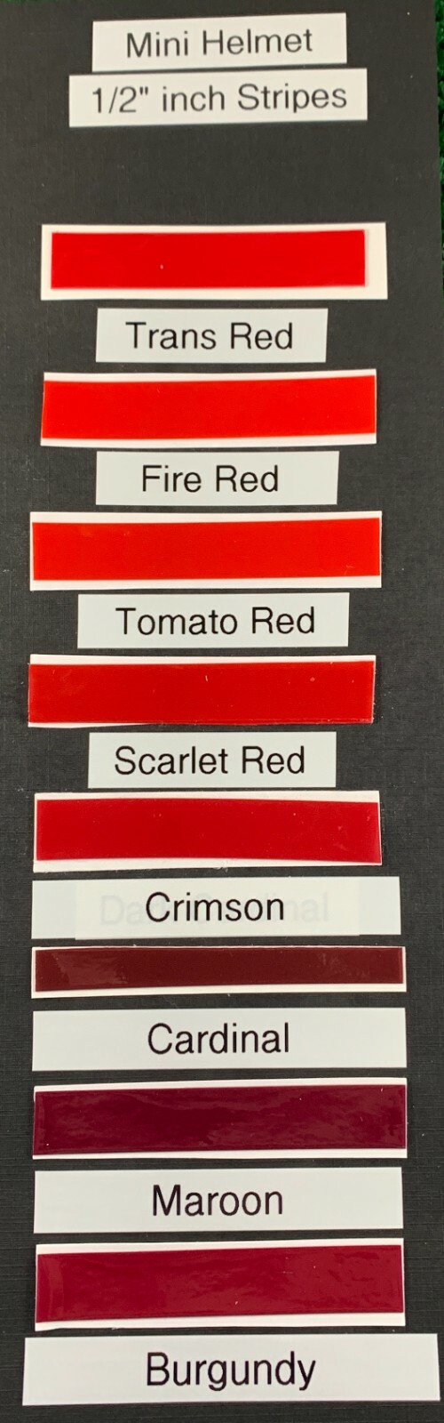 MINI HELMET CENTER STRIPE -  1/2" INCH WIDE