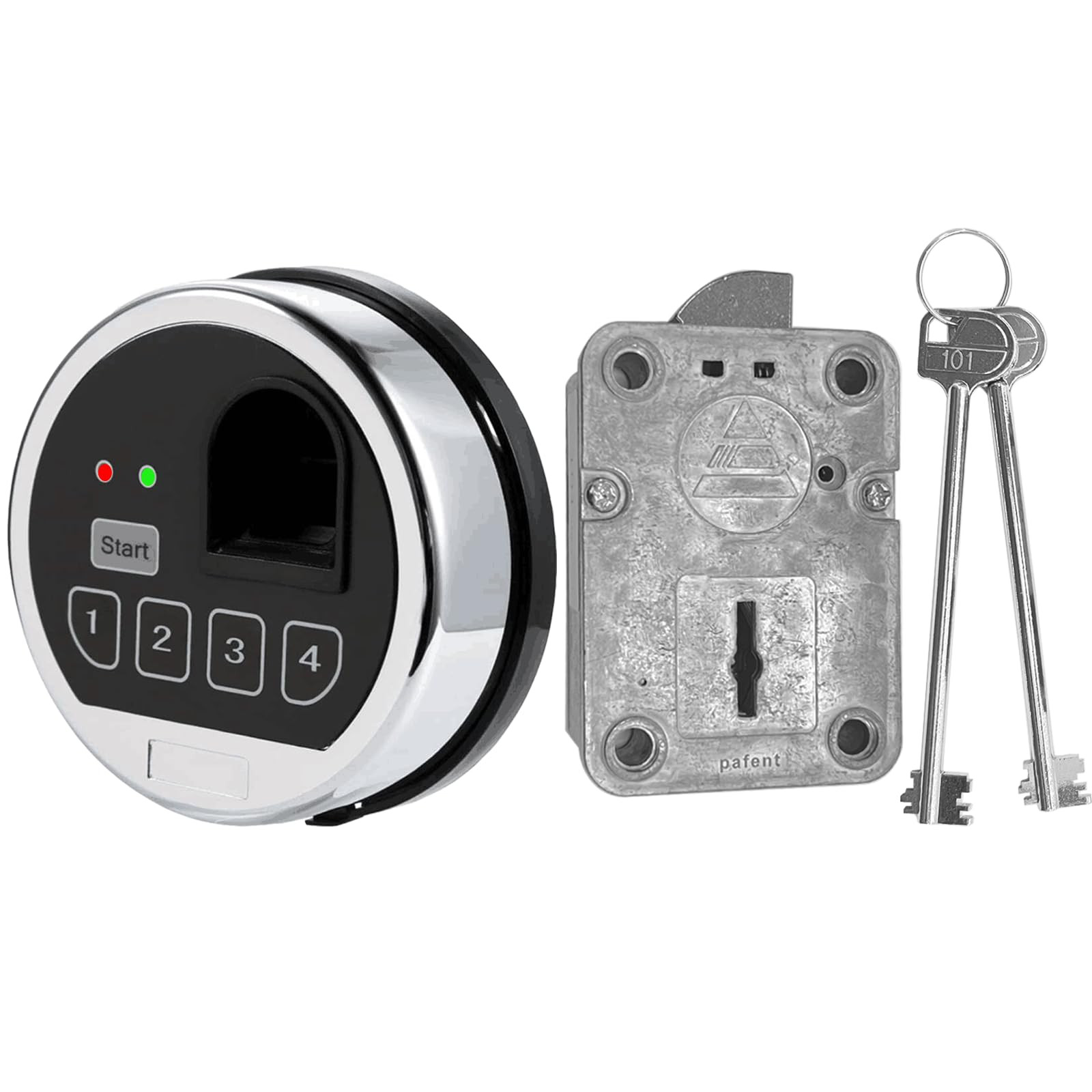 Fingerprint Gun Safe Lock Replacement Biometric Left Hand Swing bolt Lock 2 Keys