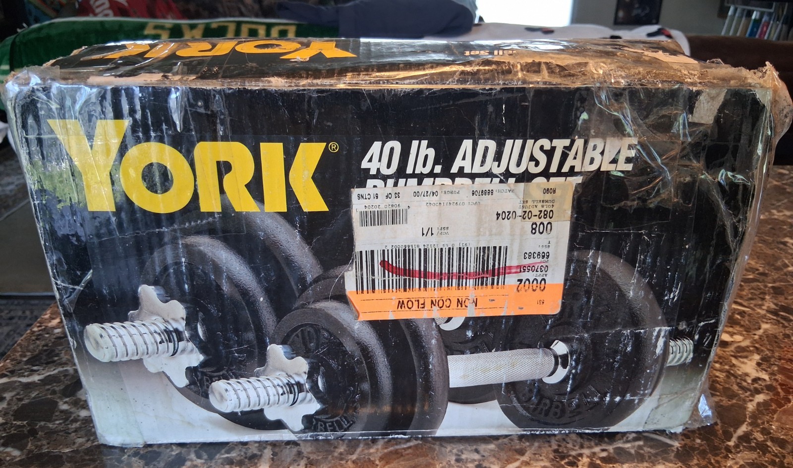NEW Vintage YORK 40 LB Adjustable Dumbbell Weight Set (RARE CONDITION)