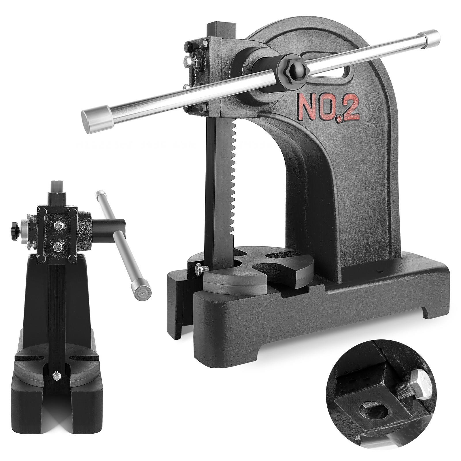 2T Heavy Cast Iron Manual Desktop Arbor Press, Precision Hand Press, for Forming