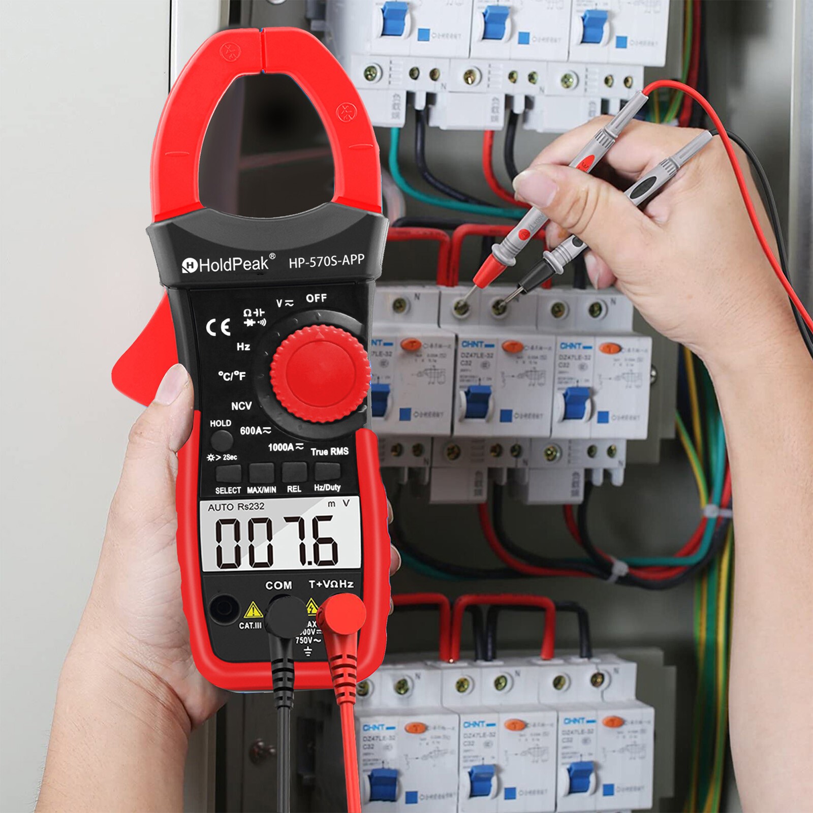 HoldPeak Digital Clamp Meter Multimeter TRMS Auto-Ranging AC/DC Volt Amp Tester
