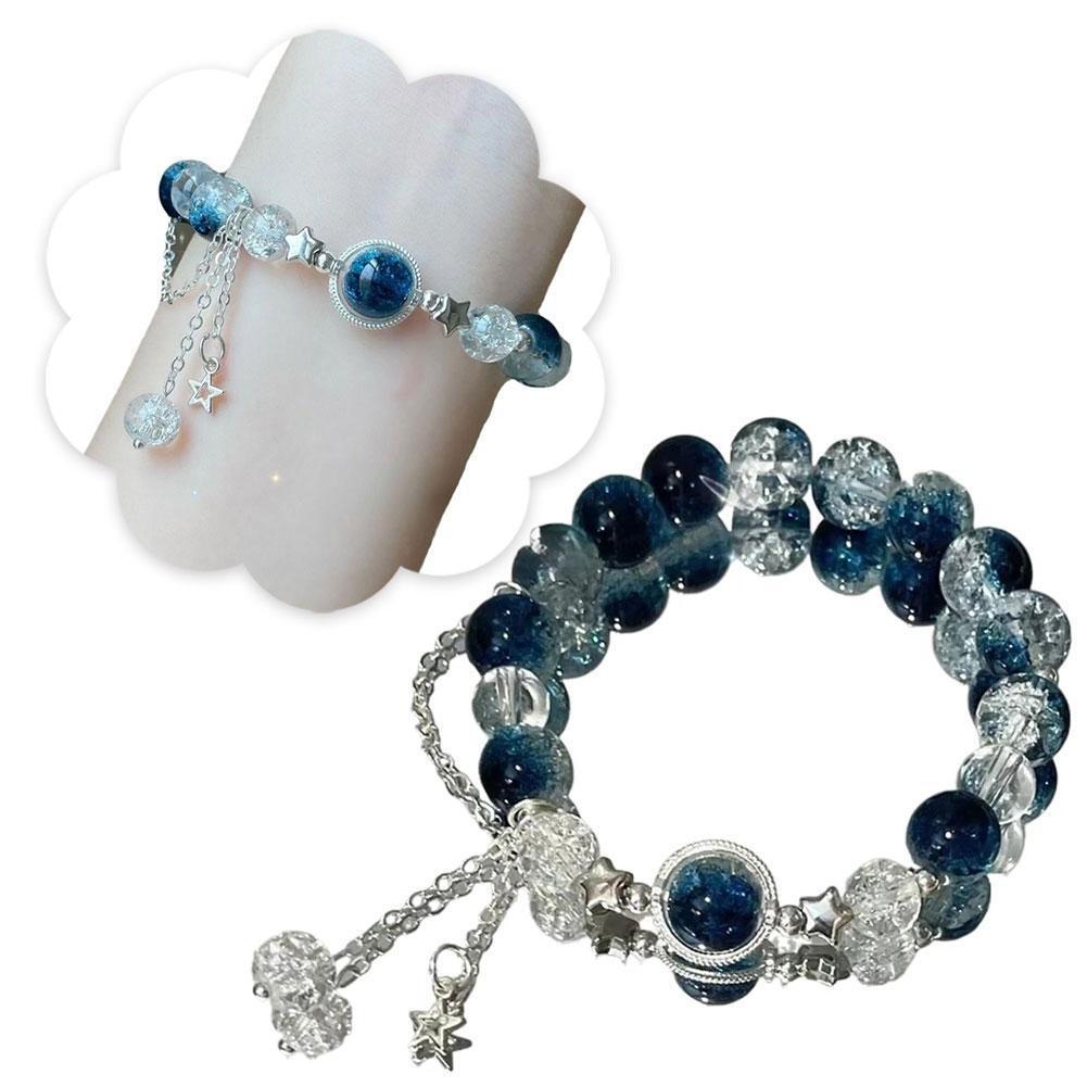 Star Pendant Tassels Bracelet Trend Sweet Crystal Beaded For Girls P4 P1H0  M3L6