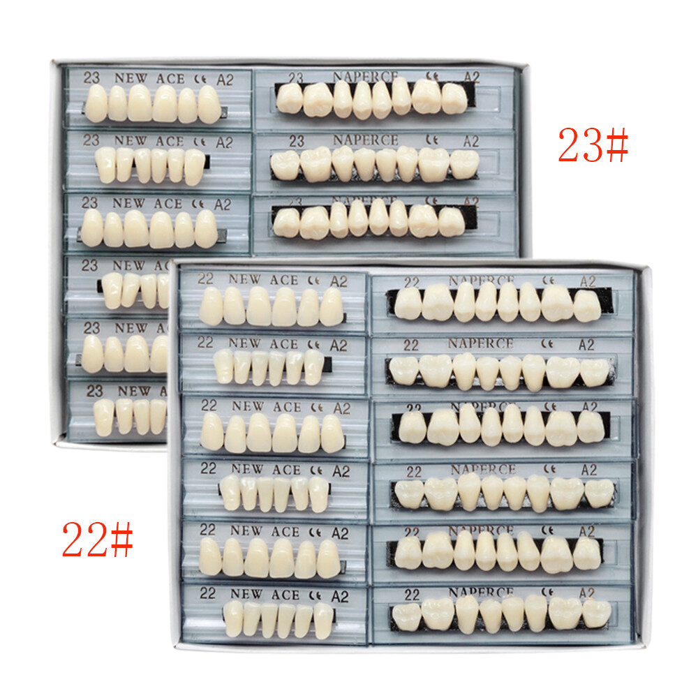 168Pcs Dental Acrylic Resin Denture A2 A3 22# 23# Teeth Upper Lower Shade Set