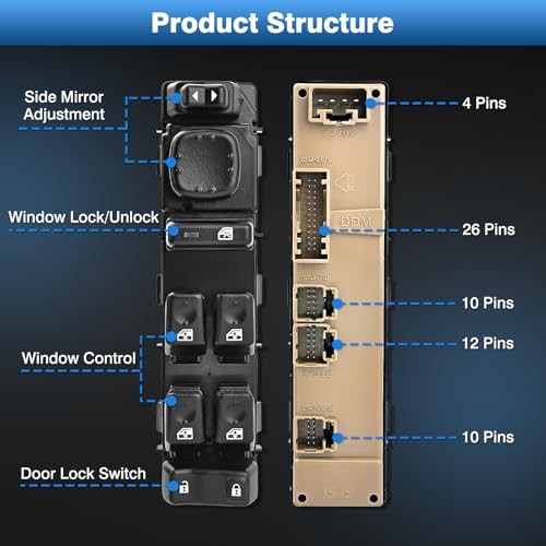 Power Window Control Switch Compatible with 2003-2007 Power Window Switch