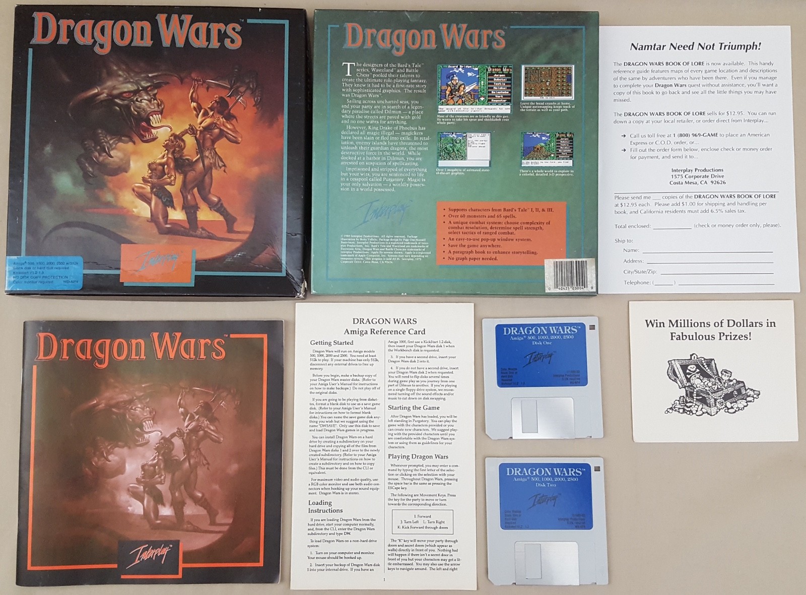 DRAGON WARS ©1989 Interplay RPG Game for Commodore Amiga 500 600 1000 1200 2000
