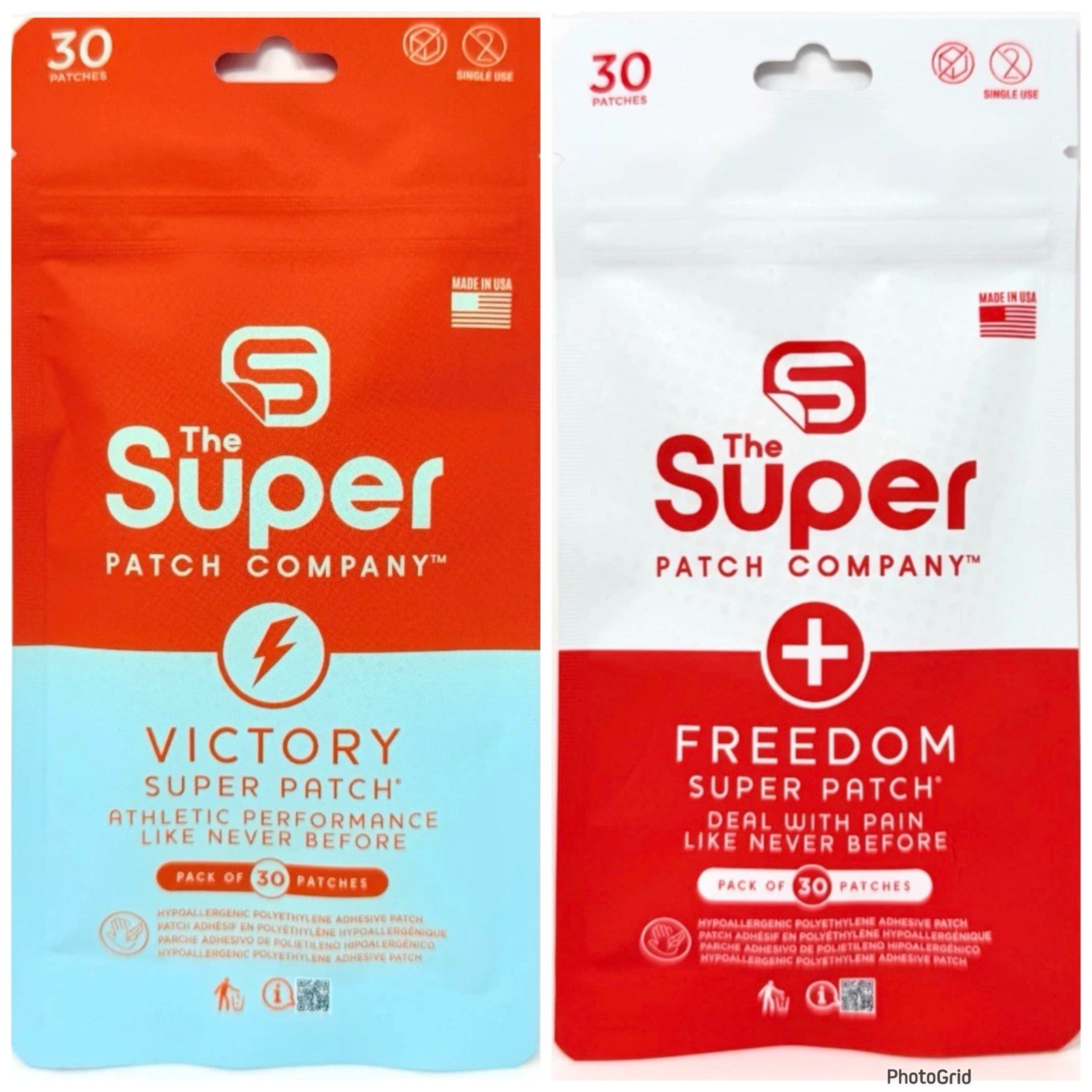 The Super Patch Company: Victory Patch &  Freedom Patch Pack Of 30 Patches Each
