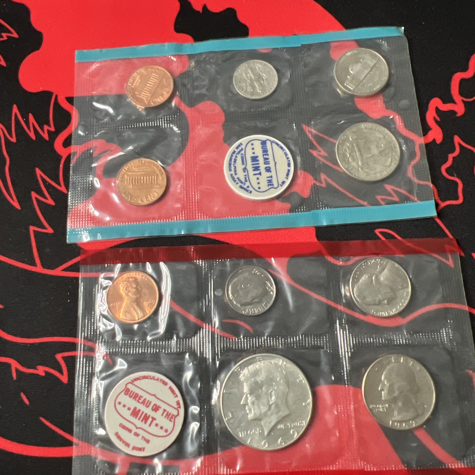 1969 United States Mint Uncirculated Set Total 10 Coins