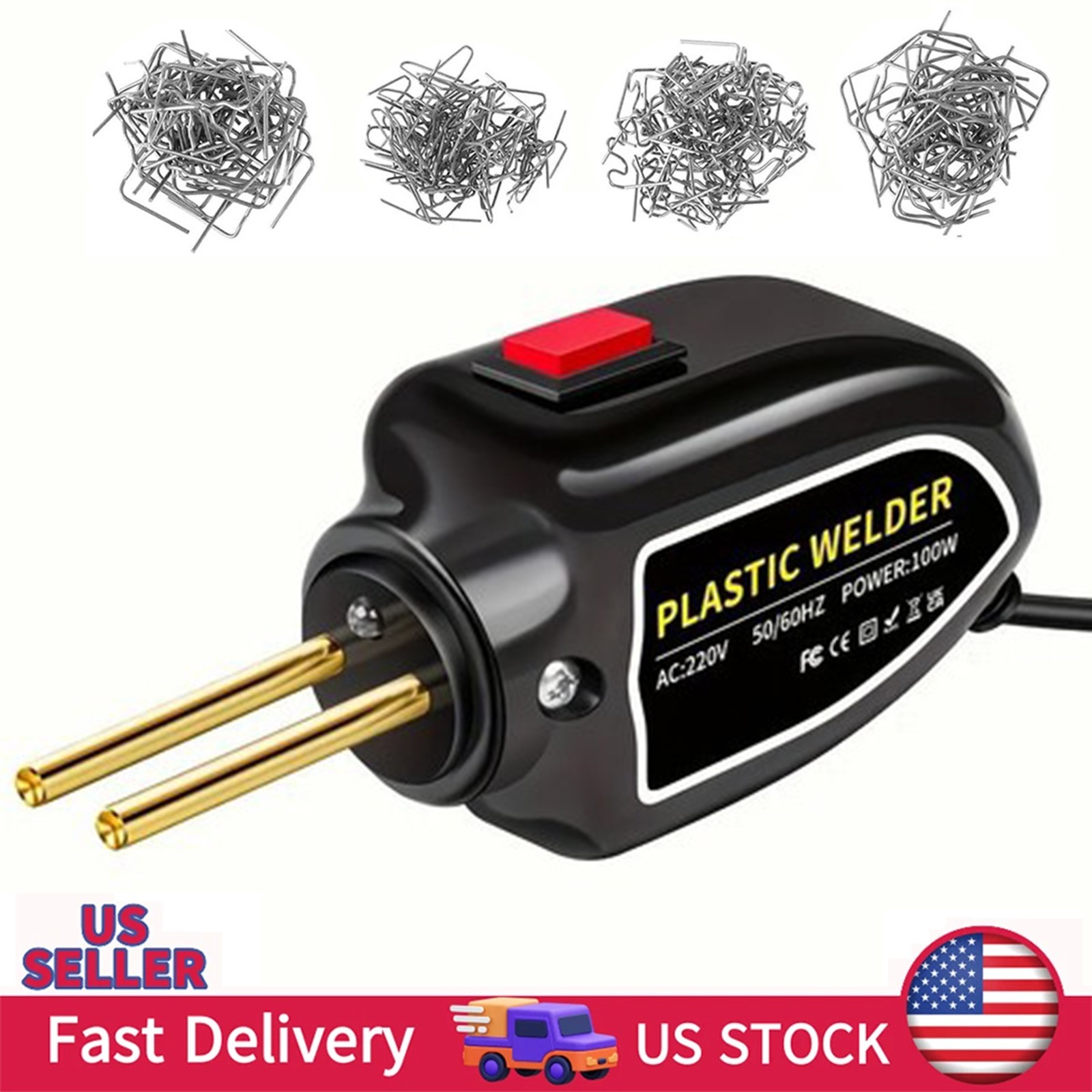 100W Plastic Welder Repair Tool For Car & Plastic Component Welding 200 Staples