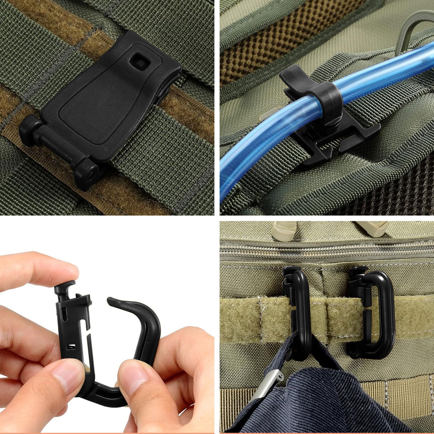 48Pcs Backpack Accessories, Tactical Molle Clips & Tactical Belt Accessories