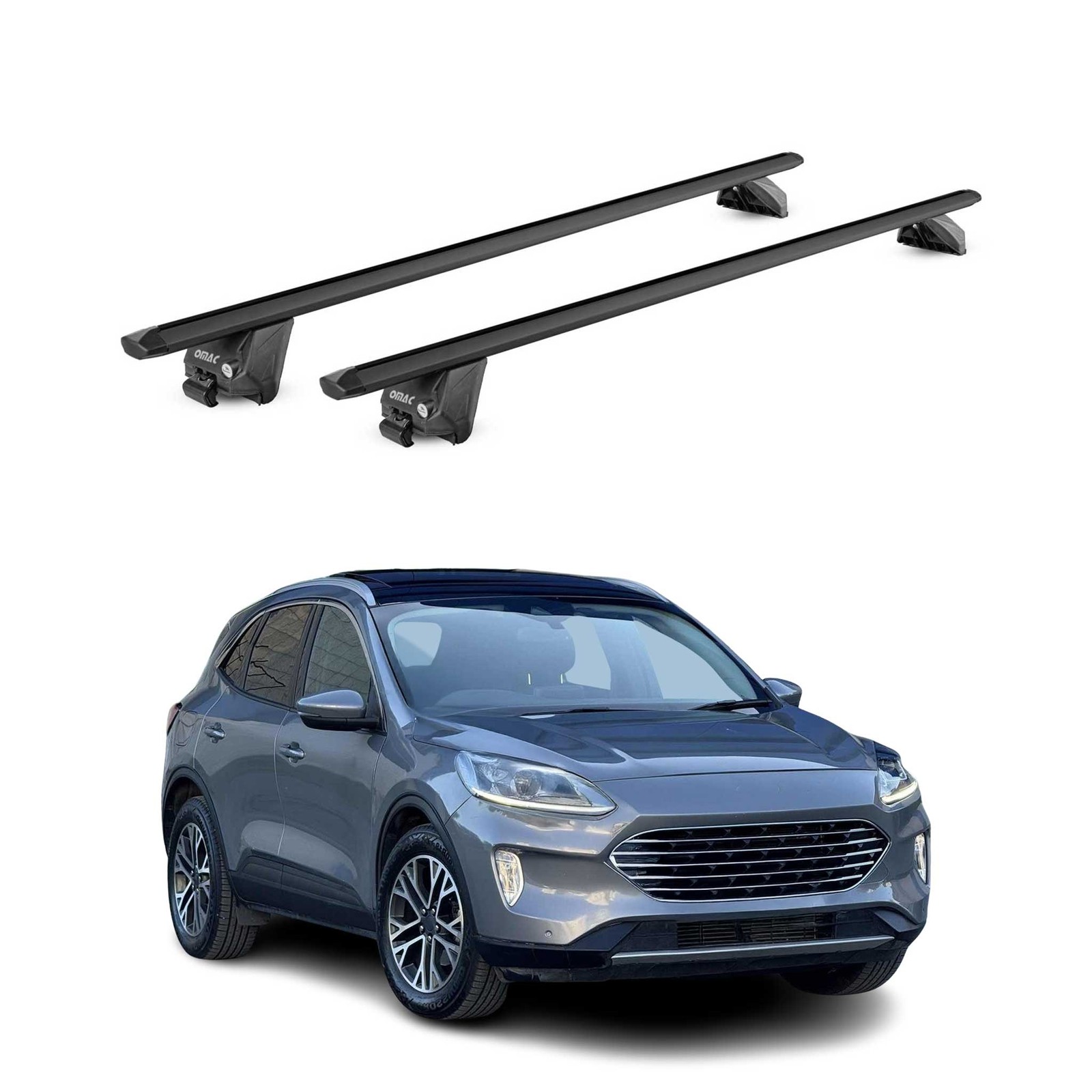 Roof Rack Cross Bars Luggage Carrier for Ford Escape 2020-2026 Alu Black 2x