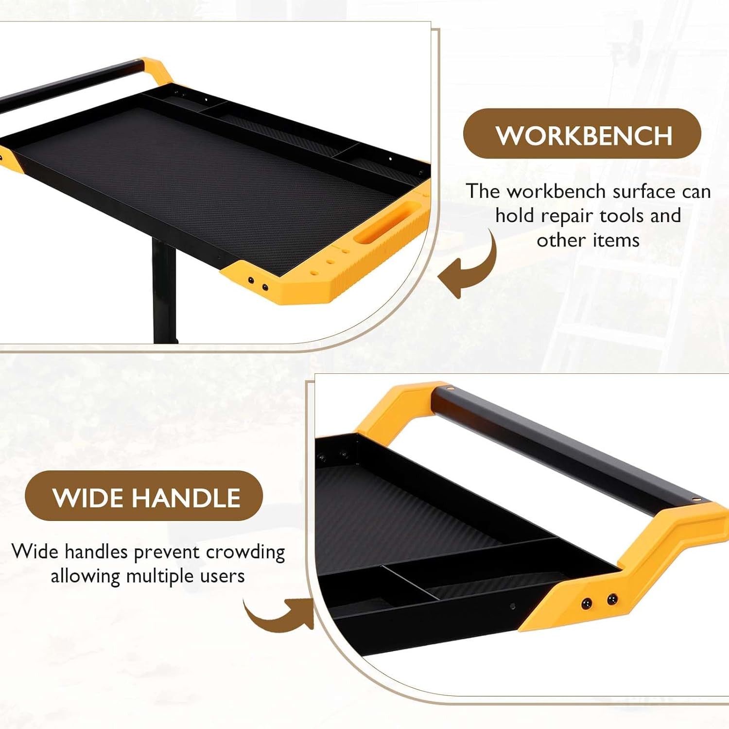 Adjustale Height Mobile Work Table,Rolling Tool Tray Table,Garage, Repair Shop