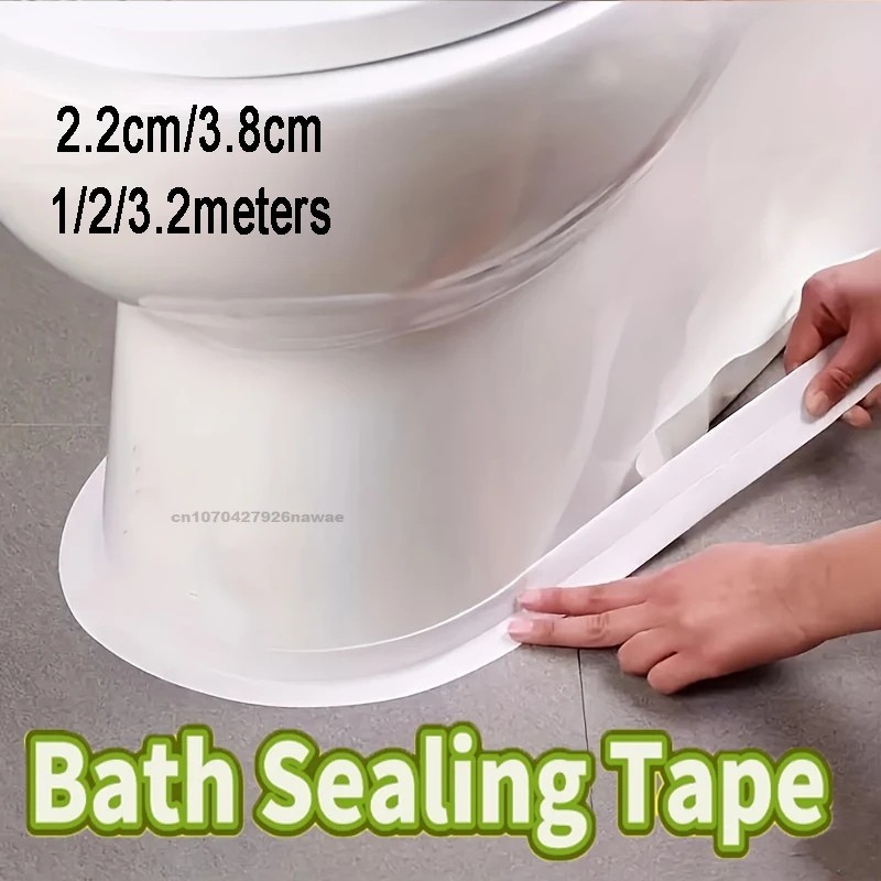 PVC Caulk Sealing Tape Self Adhesive Waterproof Bathroom Kitchen Strip Roll