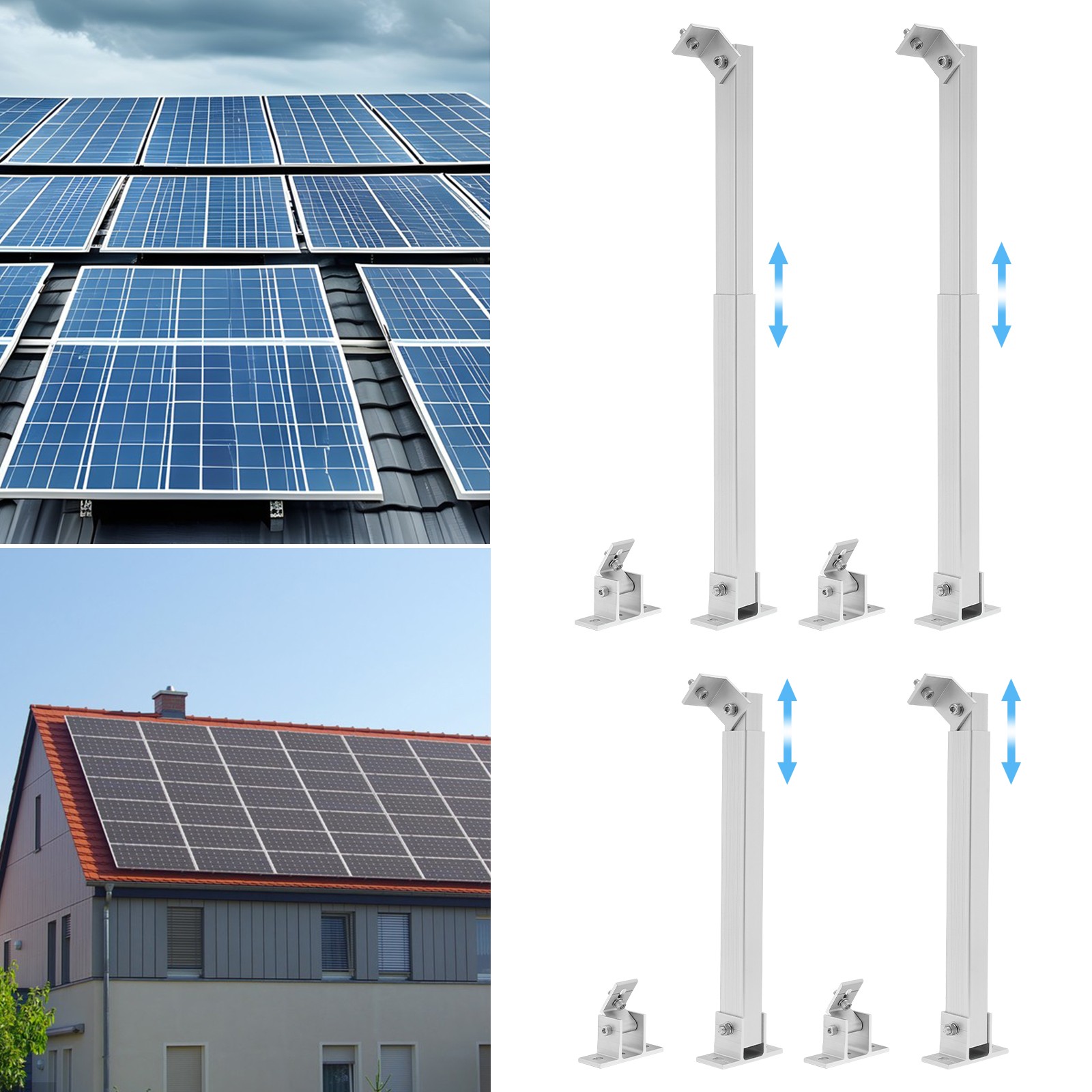 4pcs Universal Mount Brackets Adjustable Solar Panel Mounting Brackets SALEUS