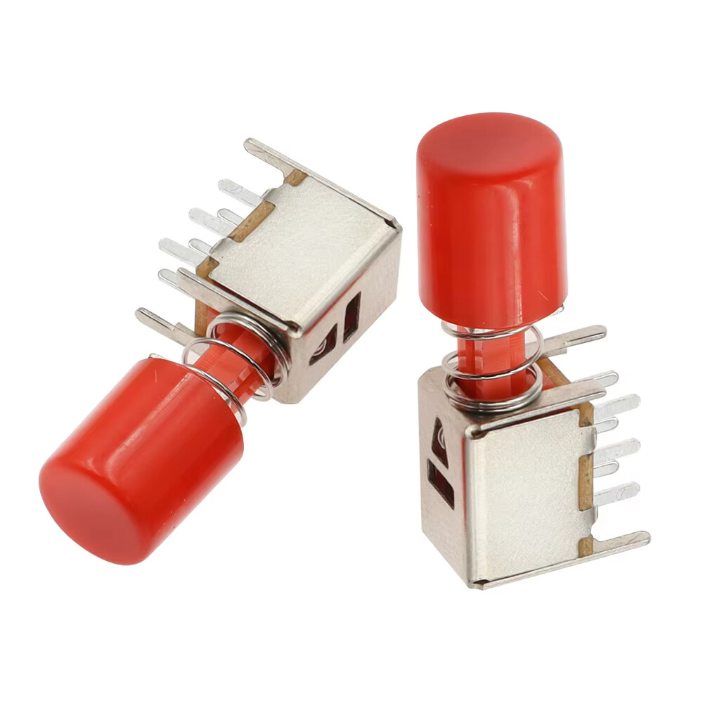 A03 Latching PCB Push Button Switch DPDT Straight Key Switch 6 Pin PS-22F02