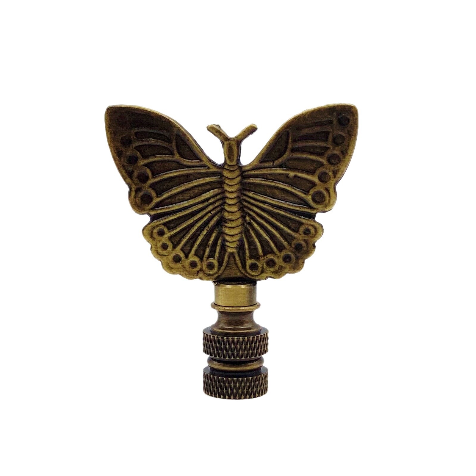 Lamp Finial-BUTTERFLY-Aged Brass Finish, Highly detailed metal casting-FS