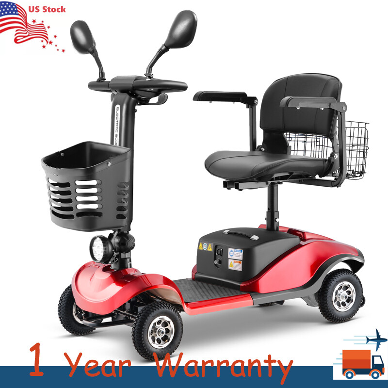 4-Wheels Folding Mobility Scooter 350W 12V20AH 265lbs Capacity for Adult&Seniors