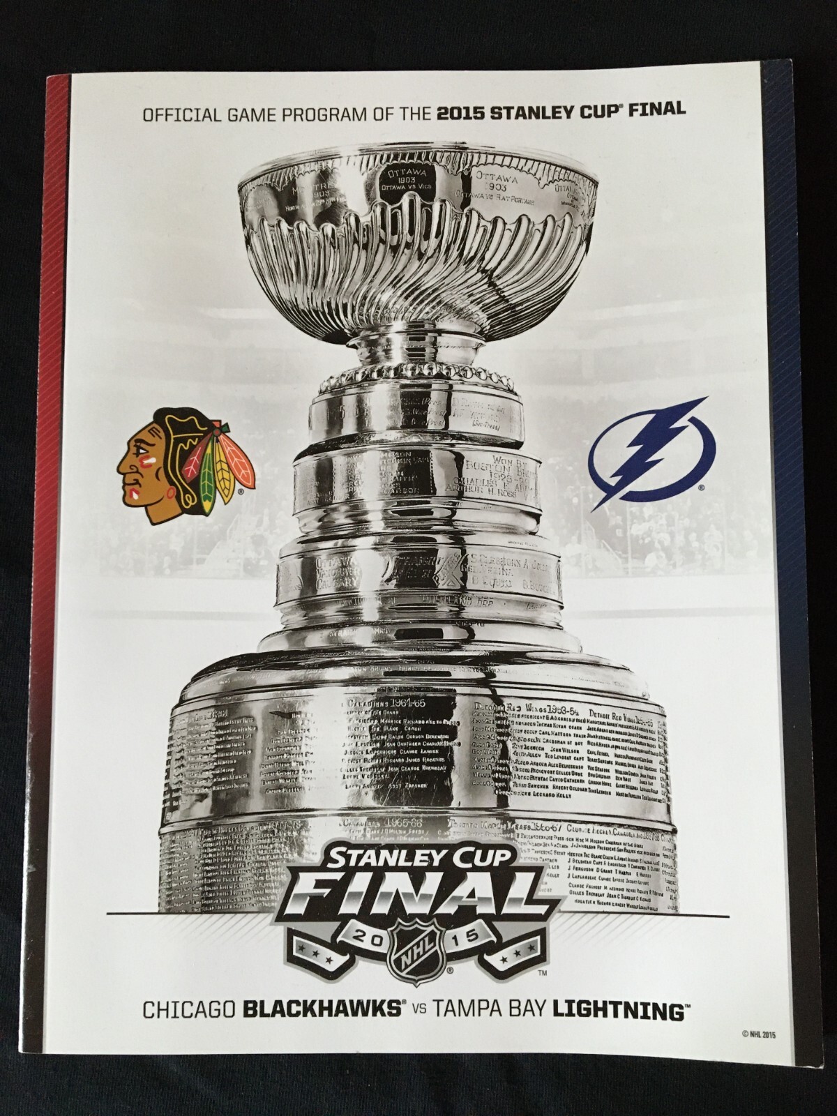 2014-2015 NHL Stanley Cup Official program-Lightning-Blackhawks-Kane-Hossa-Toews