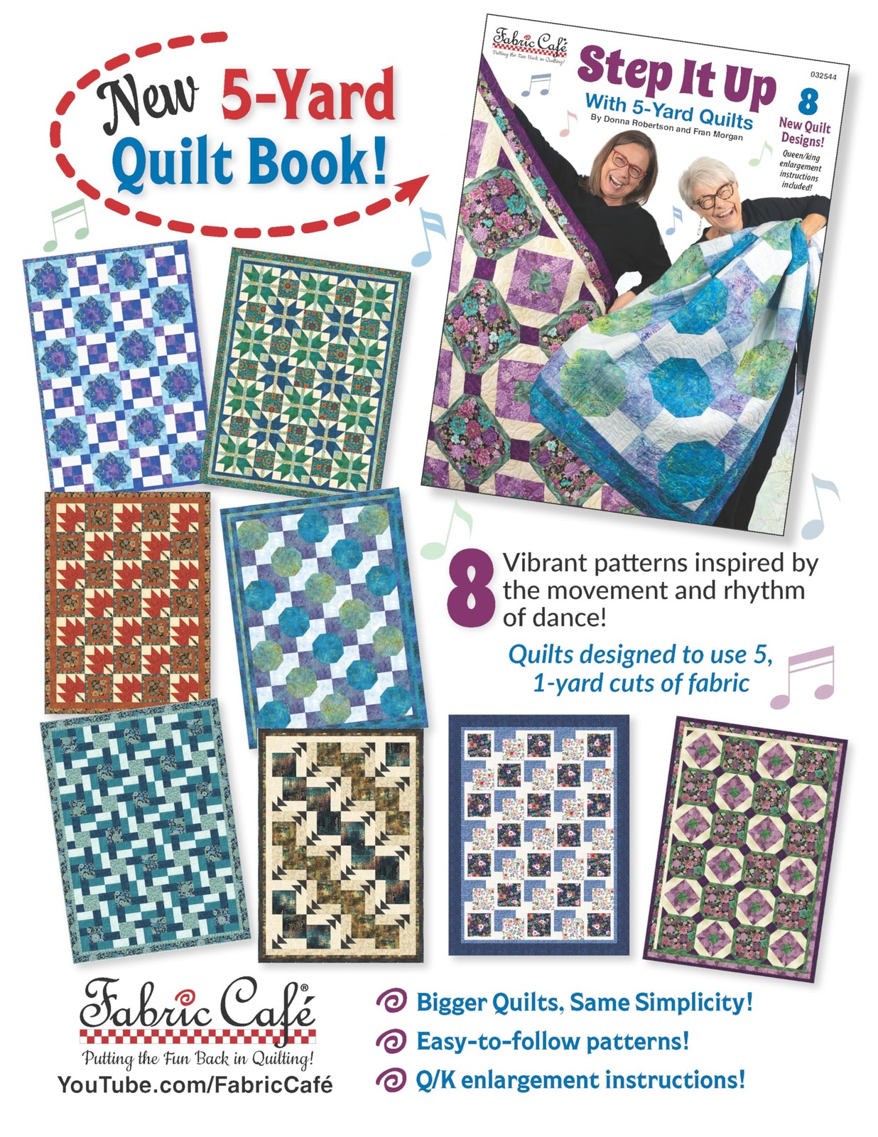 Fabric Café Step It Up with 5-Yard Quilts Book – 8 Dance-Inspired multi