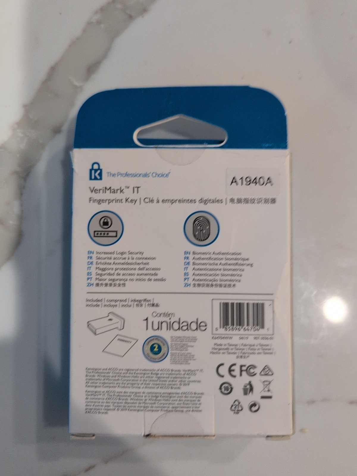 Kensington VeriMark Fingerprint Key Windows Hello USB-A Version