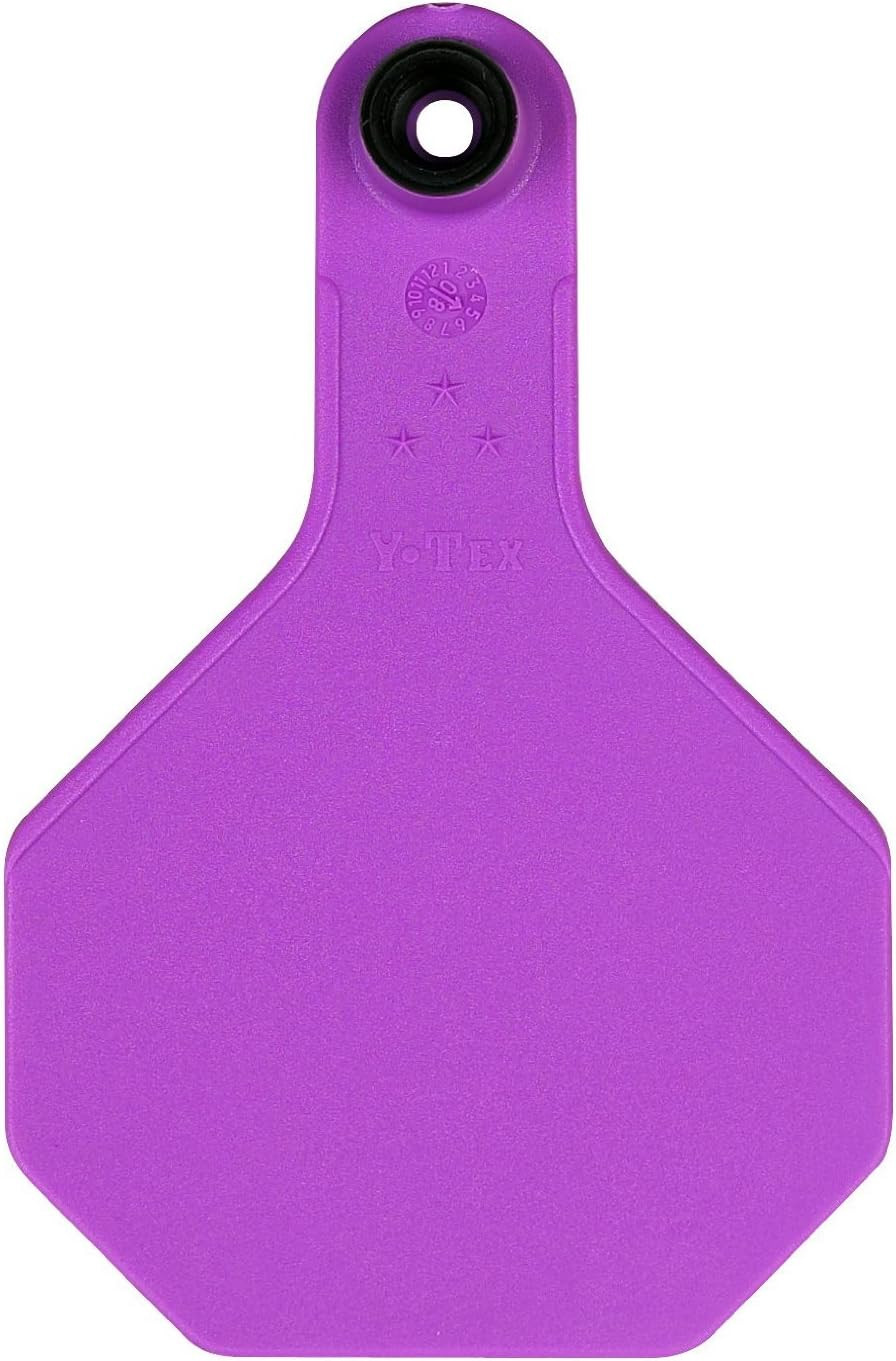 Y-Tex Product Medium 3-Star All American Cattle Ear Tags Flexible Purple Blank