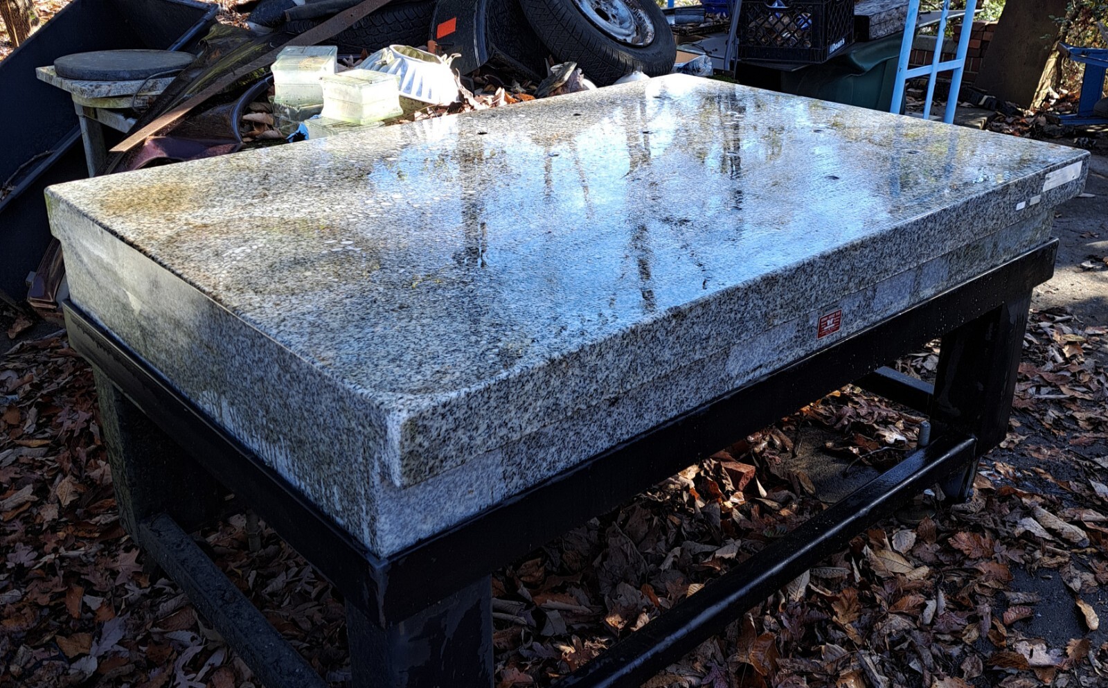Herman surface plate granite table 12"x48"x72" With cabinet base