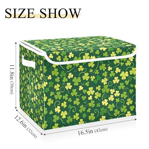 St. Patrick's Day Storage Bins with Lids and Carrying Handle,Foldable Storage