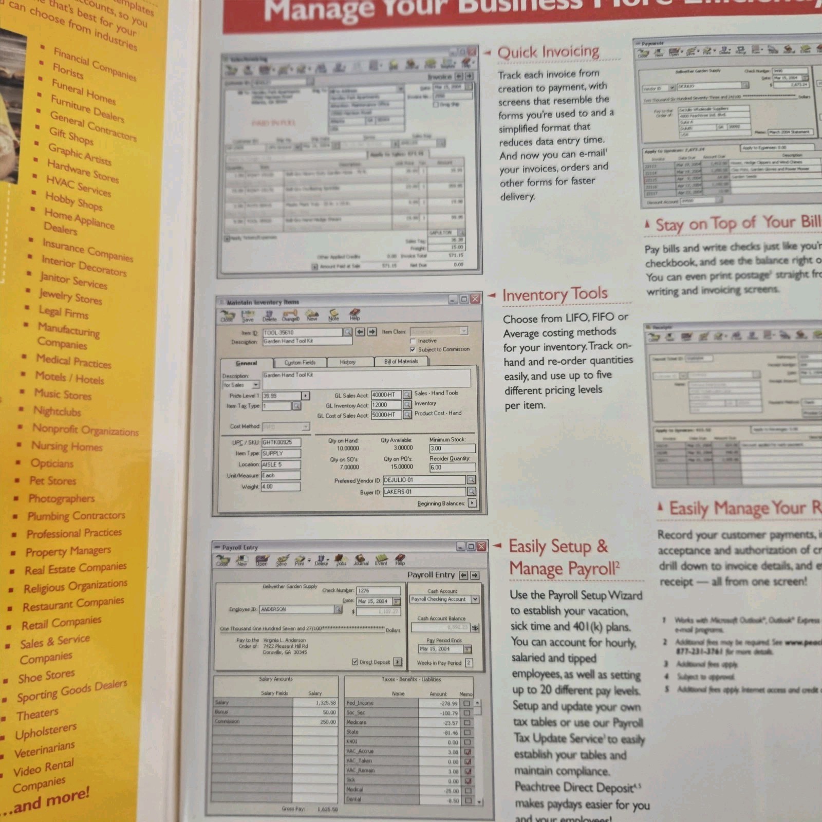 Peachtree Accounting 2004 Standard Software CD Windows In Box