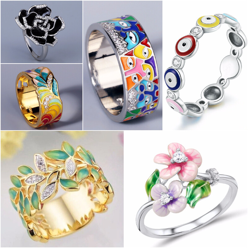Fashion 925 Silver Plated,Gold Plated Ring Cubic Zircon Engagement Gift Sz 6-10