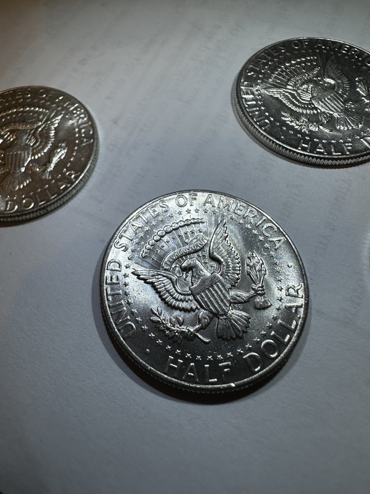 4 Kennedy Half Dollars 90% Silver Lot Of 4 1964 brilliant gorgeous bright