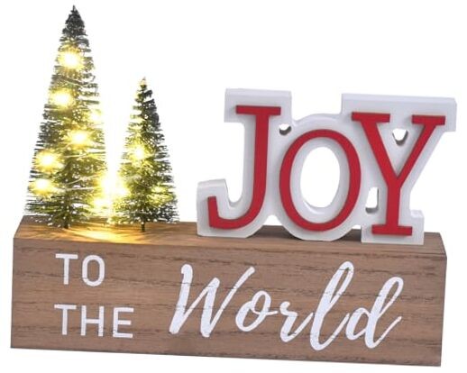 Christmas Decoration for Home to The World Wooden Christmas Tabletop Sign JOY