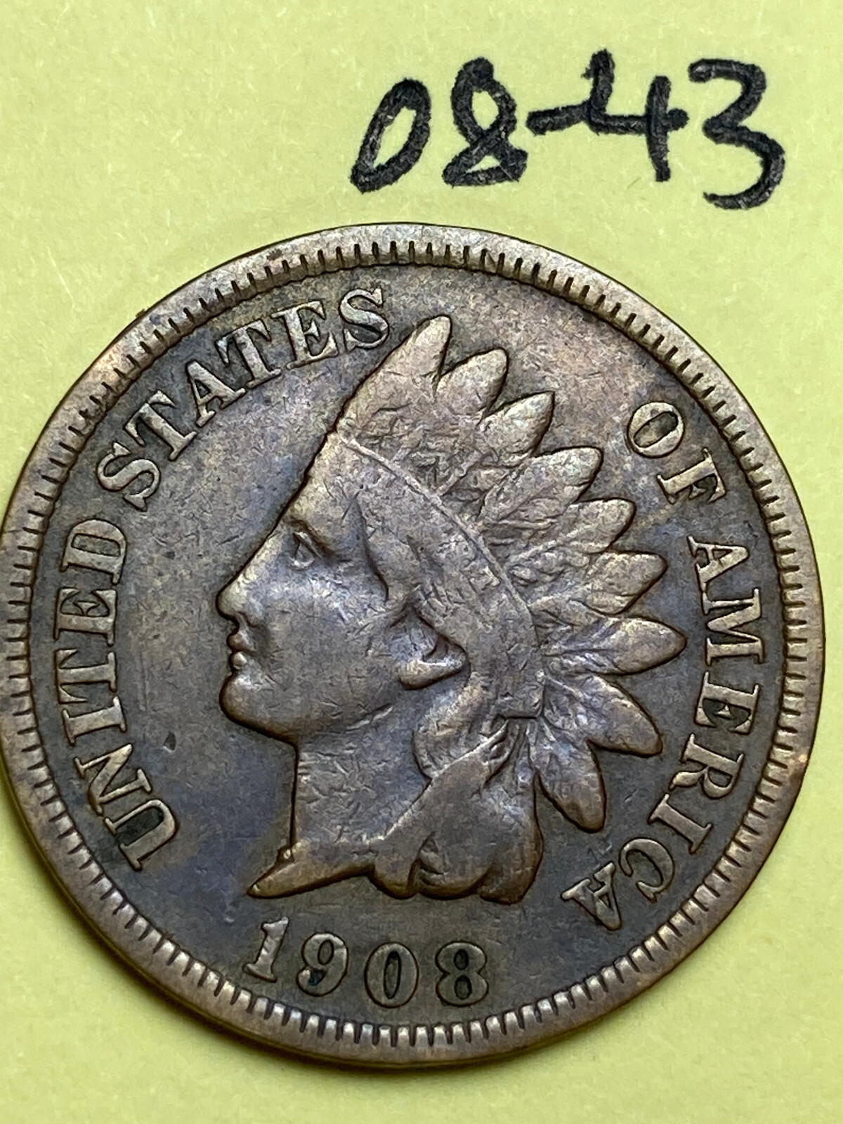 1908-S INDIAN CENT,  NICE QUALITY COIN #08-43