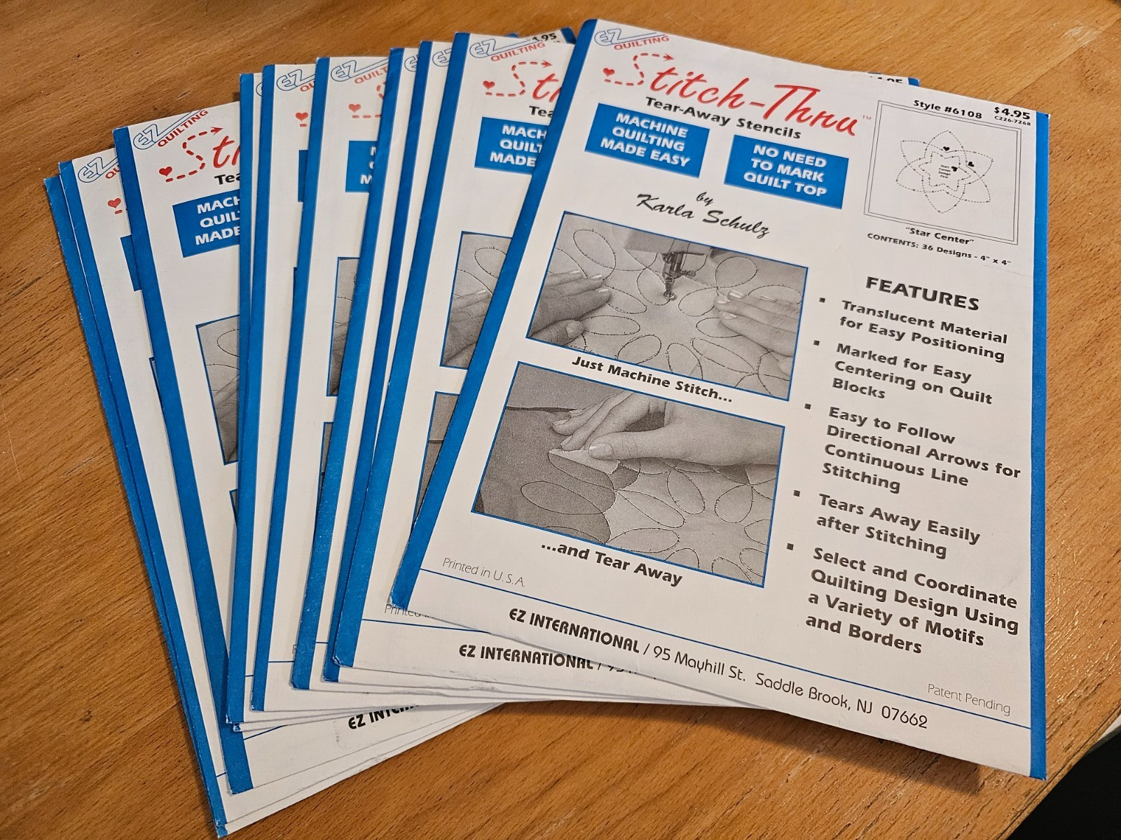 EZ Quilting Stitch-Thru Tear-Away Stencils Pattern Border Design Cable YOU PICK