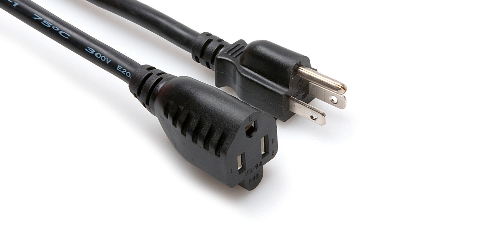 Hosa PWX-425 Power Extension Cord, NEMA 5-15R to NEMA 5-15P, 25 Feet
